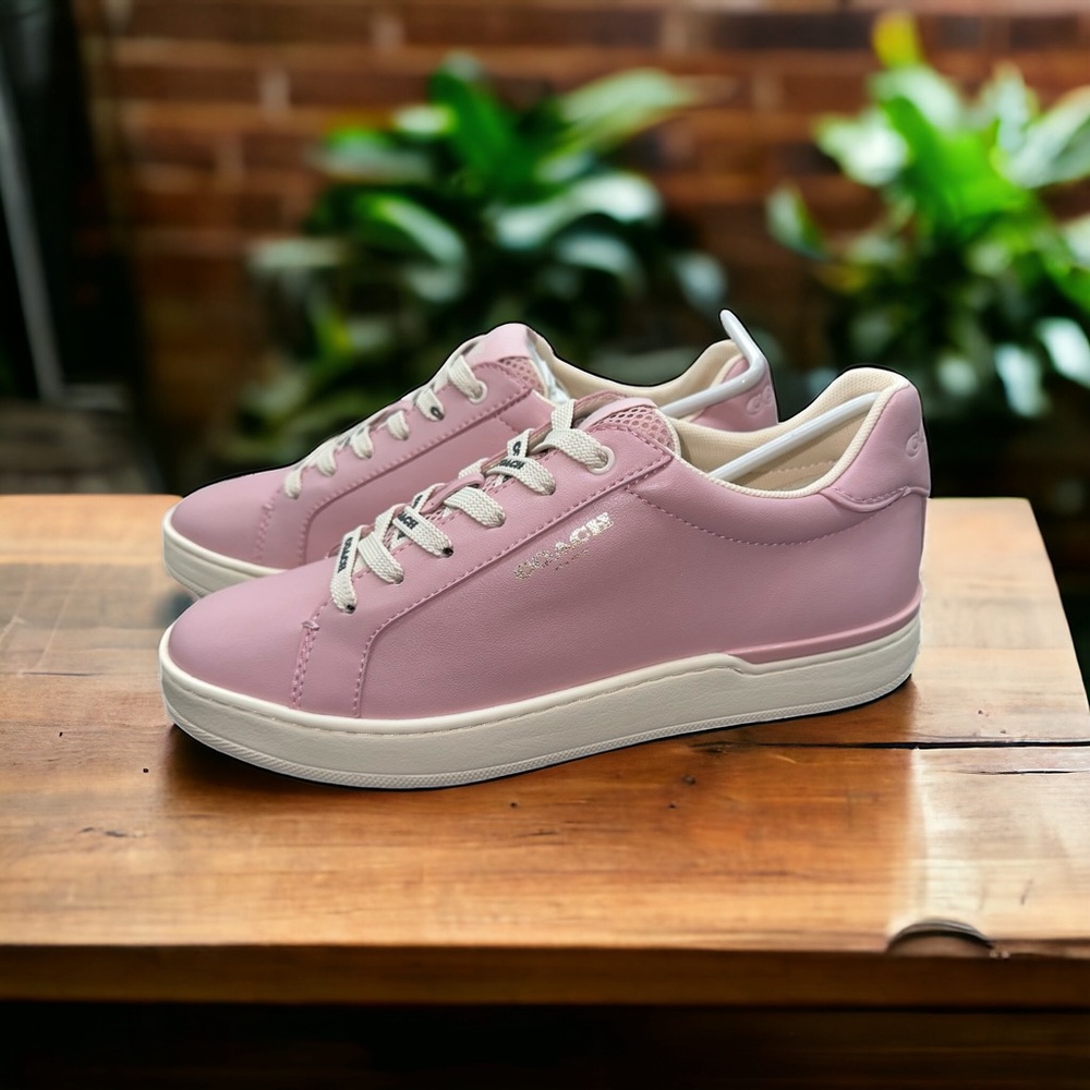 NWT/Box Coach Clip Leather Lowtop Sneaker G4966 Blossom (Pink) 7 1/2